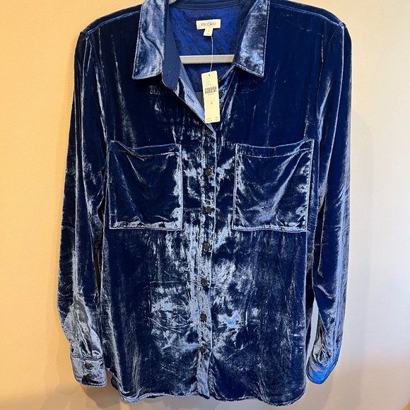 NWT - Pilcro Hadley Relaxed Button-down Velvet Edition - Picture 5 of 11